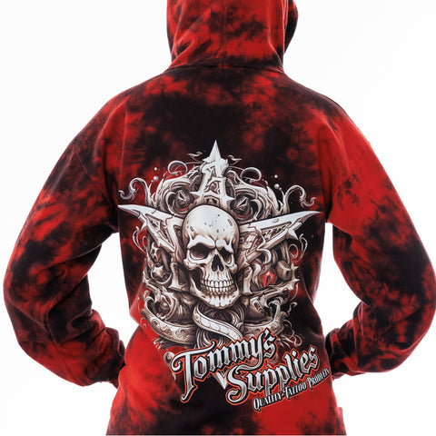 Tommy's Pull Over George Drone Red Tie Die