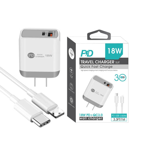 2 In 1 Wall Charger With Iphone Cable - tommys supplies